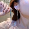 Pendientes de borla de trigo con cadena de aguja de plata, elegantes y nuevos, de alta gama, con diseño elegante y de nicho.