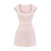 2025 Novo Estilo de Verão Elegante Vestido Cintura Menina Quente Feminino Francês Slim Plissado Puro Desejo Elegante Saia Curta
