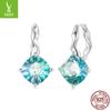 Pendientes de plata con dije de verano de turmalina azul y verde, elegantes y de alta calidad, de plata de ley s925, al por mayor.