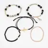 Pulsera Bohemio Multicapa de Cuentas Pulsera con Patrón de ECG de Personalidad Longitud Ajustable Conjunto de Pulseras para Mujer