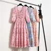 Amazon 2022 Otoño e Invierno Nuevo Vestido Largo de Algodón Estilo Bohemio Vestido de Cintura Alta Europeo y Americano para Mujer