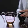 Yee pó justo Taça copo de vidro colorido transparente forma criativa Sub-chá Alto borossilicato conjunto de chá acessórios para cerimônia do chá Atacado