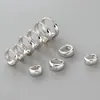 Pendientes de aro simples lisos de plata de ley S925 Nalan, diseño dulce de nicho, hebilla de oreja redonda lisa exquisita M06635