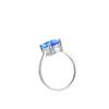 Zhenrong Pulsera de anillo clásica popular europea y americana chapada en plata 925 con incrustaciones de imitación de topacio de cristal azul