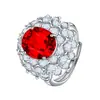 Anel de Zircônia Amor Luxo Seiko Conjunto Completo Gaoding 8 quilates Indústria Pesada Tecnologia de Luxo Anel de Rubi