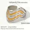 Anillo nicho alta gama acero inoxidable lujo ligero ins diseño líneas geométricas abierto ajustable venta al por mayor transfronteriza