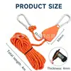 Ajustador de Polia Externo Corda de Vento Fixador de Toldo de Barraca Polia de Levantamento Corda de Vento Refletiva Paracord Espessado 4/6m