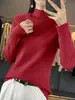 Tejido de Punto con Cuello Alto Medio de Organza para Mujer en Otoño e Invierno Nuevo Estilo Estilo Hada Fantasía Tejido de Punto Transparente con Top Básico