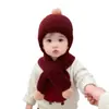 Conjunto de Gorro de Invierno para Bebé Estilo Coreano Estilo Extranjero Gorro de Lana Engrosado Cálido para Niños y Niñas Gorro de Punto con Protección para las Orejas Moderno