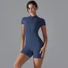 Macacão Esportivo de Corrida com Zíper Meio e Gola Alta, Novo Estilo com Sensação de Segunda Pele, Justo, Secagem Rápida, Roupa Fitness