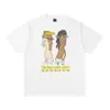 2025 verão nova marca de moda americana amantes masculinos e femininos plus size solto pulôver manga curta camiseta adolescente
