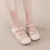 Zapatos Mary Jane Tejidos de Malla para Mujer, Nuevo Modelo Verano 2026, Aumentadores de Altura, Transpirables, Tira Única, Tacón Grueso, Mules de Punta Cerrada