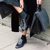 Versión de Piel de Oveja~Moda Retro Zapatos Mocasines Plisados Hechos a Mano Nuevos Zapatos de Cuero Estilo Británico Zapatos Planos de Piel de Anguila para Mujer