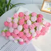 Manta de Bouquet de Rosa de Terciopelo Tejida a Mano Paquete de Materiales DIY Manta de Flor Tejida a Crochet Regalo de Crochet