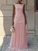 2026 Conjunto de Dos Piezas de Moda Europea y Americana para Mujer de Amazon Transfronterizo Elegante de Color Sólido Chaleco de Punto sin Mangas + Falda