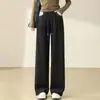 Calça Jeans Feminina Reta, Novo Estilo de Verão, Cintura Alta, Emagrecimento, Calça Pantalona Fluida, Cintura Bordada, Caimento Solto, Calça Casual Versátil