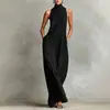 Ropa de Mujer Transfronteriza Nueva de Verano 2026: Vestido Largo sin Mangas de Cuello Alto, Holgado, Sencillo, Casual