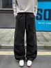 Pantalones Cargo Rectos Desgastados de Calle Americana para Hombre con Múltiples Bolsillos de Algodón Puro Lavado Pantalones Casuales para Hombre Pantalones de Paracaidista de Hoja Curva