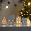 Decoración Navideña Estilo Escandinavo Casa Luminosa de Cerámica Adornos de Escritorio Adornos de Escena Festiva Regalos de Navidad