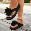Nuevas Chanclas Exteriores de Suela Gruesa para Mujer, Chanclas Ligeras, Chanclas de Playa de Color Puro con Flor, Talla 36-43