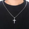 Moda europeia e americana liga de zinco diamante cruz colar personalidade masculina hip hop pingente versátil corrente de suéter masculina e feminina acessórios femininos