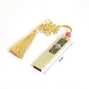 Memoria USB Estilo Chino 64g Conmemorativa para Empresa Escuela Regalo Personalizado Ruyi Trébol de Cuatro Hojas Memoria USB Metálica de Gran Capacidad