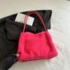 Novo Estilo de Pelúcia Bolsa Moda All-match Commuter Peludo Crossbody Bag Ins Estilo Coreano Cor Sólida Peludo Axila Sacola