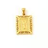 Collar de Letra de Acero Inoxidable Versátil Transfronterizo Europeo y Americano con Oro de 18K para Mujer, Colgante Único Cuadrado Geométrico Hueco, Venta al por Mayor en Stock