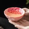 Taza de Té de Cerámica Rosa Ru de Fábrica Taza de Bol Grande Peonía Tianxiang Color Nacional Rojo Juego de Té Kung Fu Taza de Maestro Taza de Té de Gama Alta