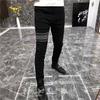 2024 nuevos pantalones vaqueros de moda para hombre, marca de moda, pantalones negros ajustados, pantalones casuales elásticos de primavera y otoño para hombre