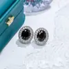 Pendientes de Botón Coloridos de Piedras Preciosas con Incrustaciones Completas de Circonita Brillante, Estilo Hong Kong de Moda con un Toque de Diosa de Alta Gama