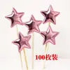 Decoración para hornear pasteles Tarjeta de PU enchufe reflectante estrella de cinco puntas Amor Fiesta mesa de postres enchufe 100