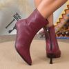 Nuevos Zapatos de Mujer de Talla Grande para Otoño e Invierno, Punta Fina, Tacón Medio, Botines Elegantes Cortos, Modernos y Versátiles, con Tacones Finos, con Estilo y a la Moda para Mujeres