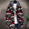 Ropa de Abrigo de Invierno Estampada con Impresión Digital 3D Transfronteriza Cárdigan Estampado Chaqueta Acolchada de Algodón para Hombre con Forro Polar Espesado Modelo Juvenil