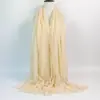 Lenço Turbante de Viscose Liso Amassado Toalha de Praia Amassado Natural Removível Xale para Noiva Madrinhas Grupo Banquete