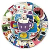 50 adesivos fatiados originais e infantis, ilustrações coloridas estilo INS coreano desenhadas à mão, adesivos decorativos coloridos para caixas de armazenamento e scrapbooks DIY
