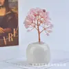 Árbol de la Riqueza de Cristal Natural Alambre de Cobre Tejido Base de Cerámica Árbol del Dinero DIY Árbol de la Riqueza Árbol del Dinero Adornos de Bonsái