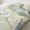 Ropa de cama de algodón cepillado grueso de cuatro piezas, edredón nórdico de algodón puro, sábana, juego de invierno de tres piezas