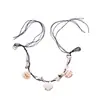 Collar de Rafia Tejida Estilo Vacaciones de Verano en la Costa con Colgante de Concha Imitación Personalizado Elegante de Gama Alta para Mujer