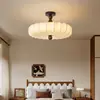 Lámpara de dormitorio de tela, lámpara de techo estilo medieval, lámpara de dormitorio retro francesa, lámpara de estudio estética de la dinastía Song, luminaria estilo wabi-sabi