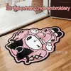Alfombra de suelo absorbente antideslizante para baño de estilo caricatura, alfombra decorativa de imitación cachemira para sala de estar, alfombra resistente a la suciedad para entrada