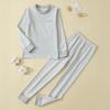Conjunto de Roupa Térmica Infantil Sem Costura 100% Algodão para Outono e Inverno, Camada Base de Algodão Espessa e Macia para Meninos e Meninas