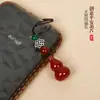 Wang Tao Flor Raposa Pequena Pingente de Corrente para Celular Ágata Natural Calcedônia Pingente de Pen Drive Pingente para Bolsa de Mulher Chaveiro Venda por Atacado