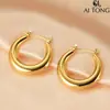 Joyería Aitong, Lujo Accesible y Pendientes de Gama Alta, Aros Lisos, Elegantes y Brillantes, Pendientes Nuevos, Pendientes de Diseño de Nicho