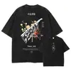 Camiseta Anime Jujutsu Kaisen, estilo mangá, lavagem vintage, alta qualidade, camisa esportiva unissex
