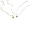 Collar de Acero de Titanio con Circonita de Estrella de Ocho Puntas Mini de Lujo Ligero Europeo y Americano para Mujer, Exquisito y Versátil, Cadena de Clavícula de Moda