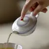 Tetera Creativa de Cerámica de Gama Alta con Diseño Morado Degradado para Preparar Té, Adecuada para Uso Doméstico, Tetera Individual para Juego de Té Kung Fu