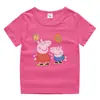 Nova Roupa Infantil Leitão Camiseta de Verão Infantil de Manga Curta Meninos e Meninas Camiseta Básica de Algodão Camiseta de Meia-manga de Bebê Top Infantil