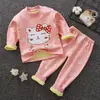 Conjunto de Ropa Interior Térmica para Niños, Forrado de Felpa y Engrosado, Ropa de Otoño para Niños y Niñas, Ropa Térmica para Bebés, Ropa para Bebés