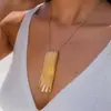 Collar geométrico original europeo y americano estilo metal con patrones cuadrados, cadena para clavícula exagerada personalizada transfronteriza, joyería simple y de alta gama